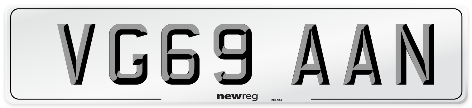 VG69 AAN Number Plate from New Reg